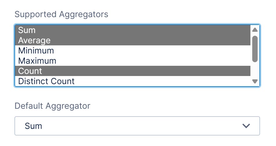 Select supported aggregators