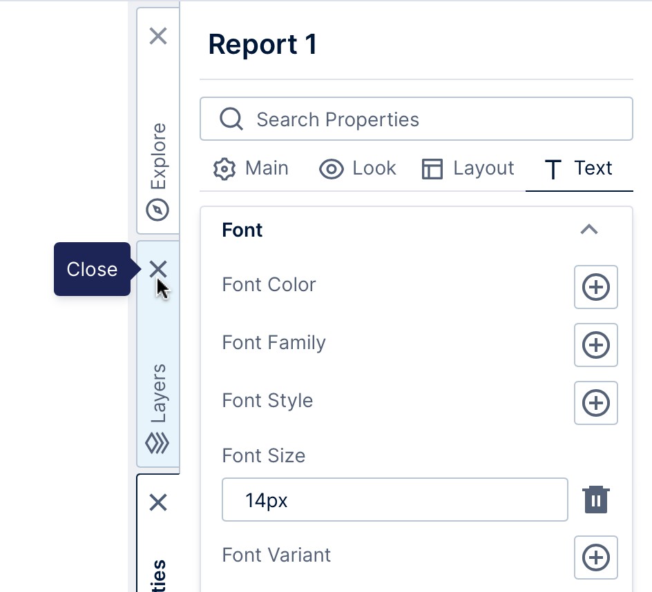 Clicking the Close icon