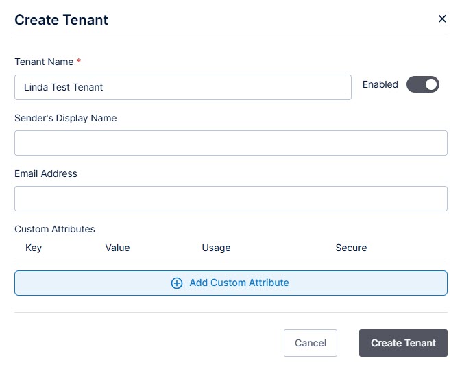 Use this work area to create and enable your tenants