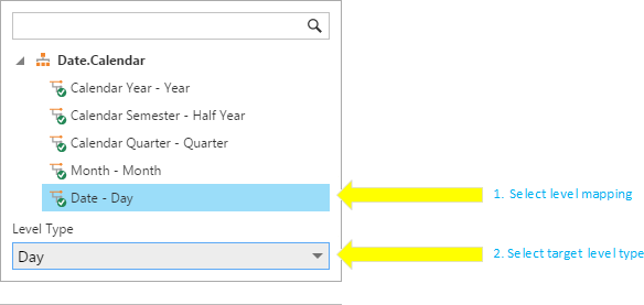 Map OLAP Date level to Gregorian Day level