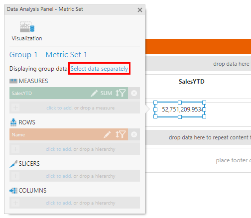 Create a new metric set for this visualization
