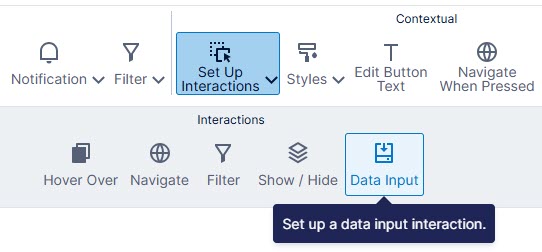 Select Set Up Interactions and select Data Input