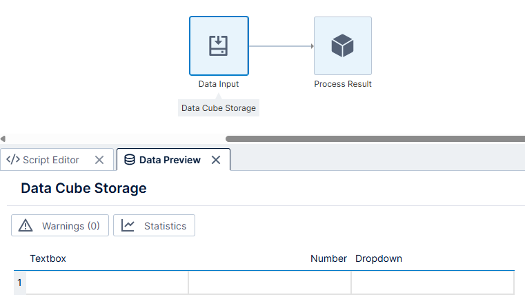 Create a data input data cube