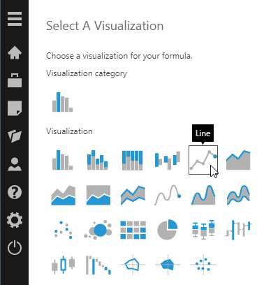 Choose the type of visualization for the formula result