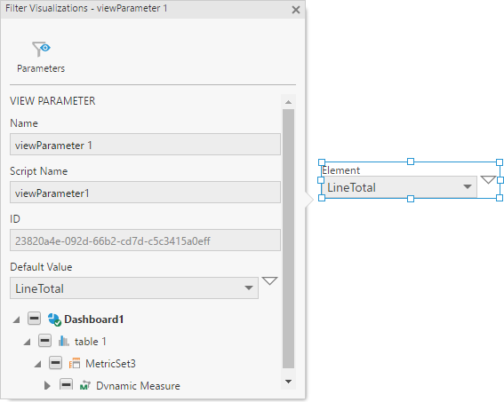 Filter Visualizations panel