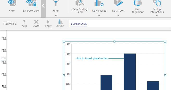 Insert a placeholder by clicking on a data point