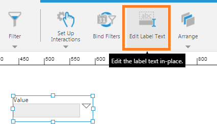 Edit the filter label text