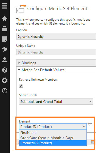 Change the default dynamic hierarchy
