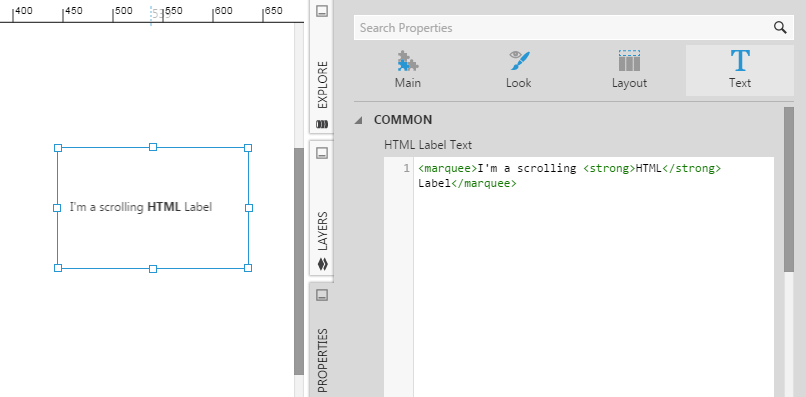 Displaying scrolling text using the HTML marquee element 
