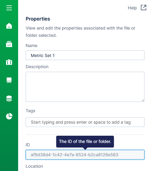 Copy the metric set ID