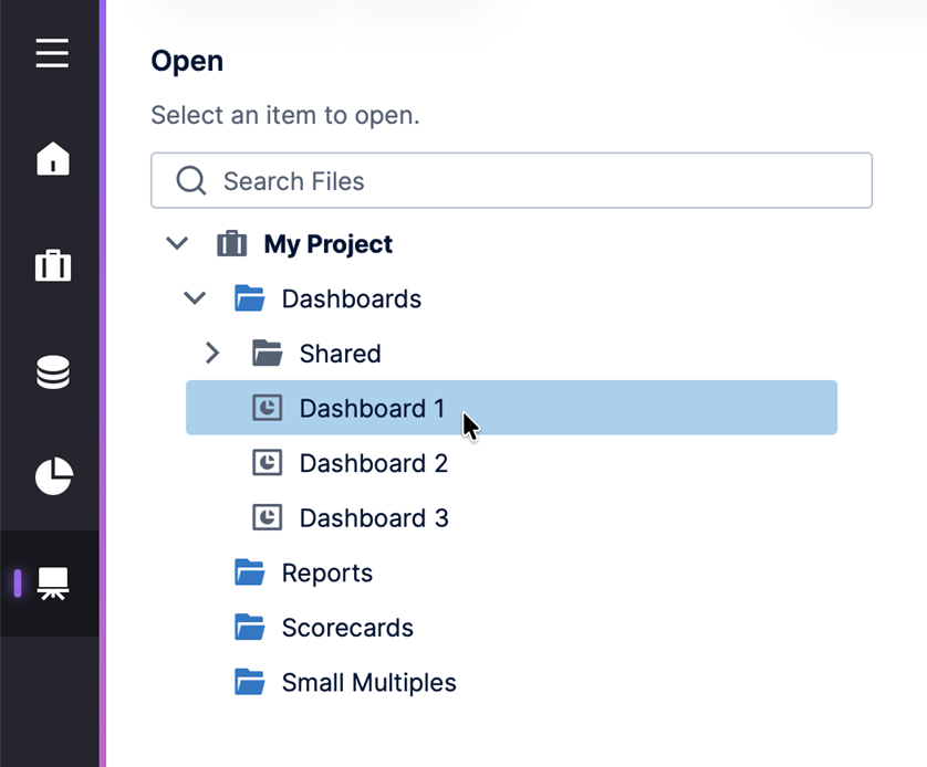 Select a view or other view to add to slideshow