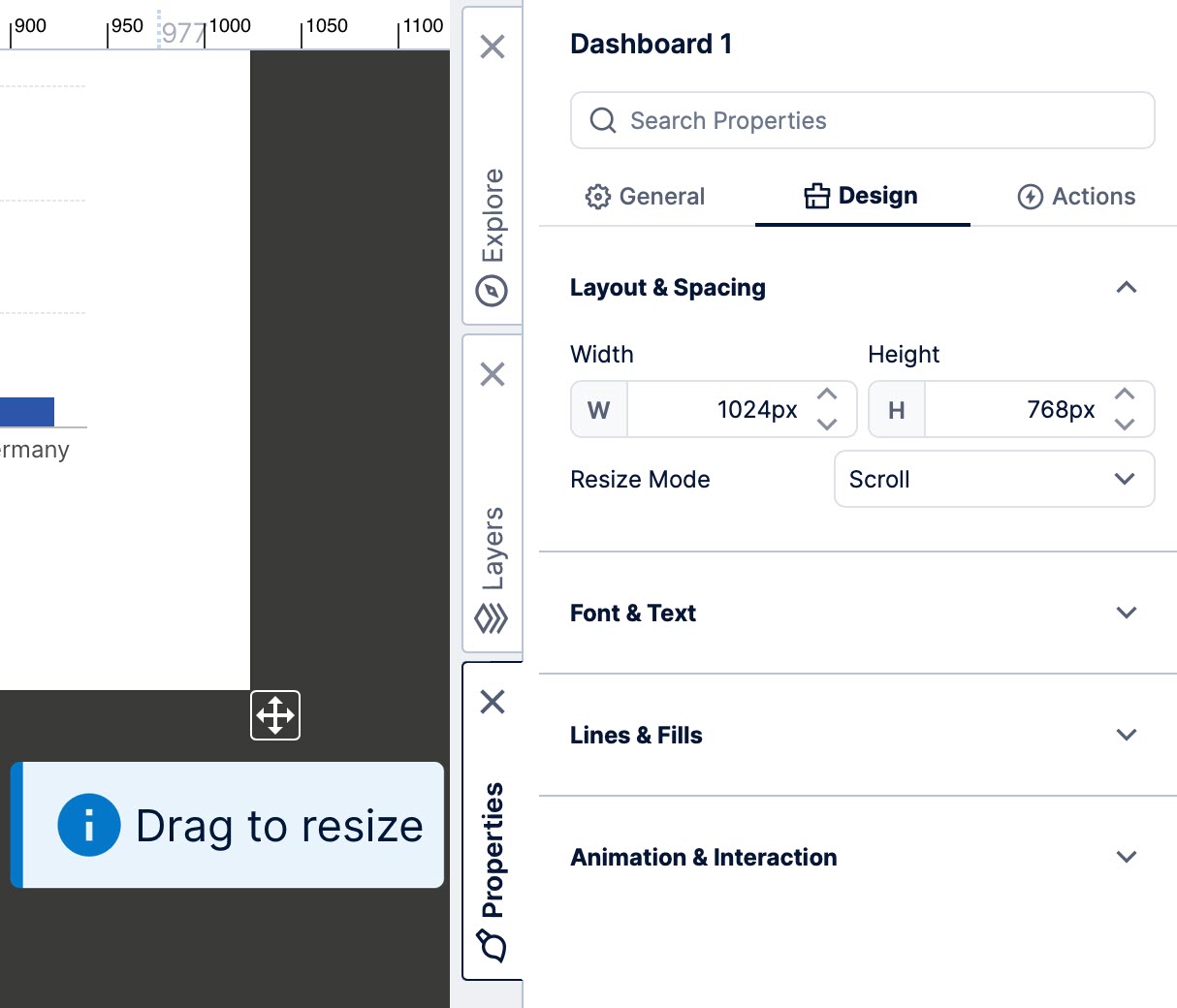 Properties of the canvas