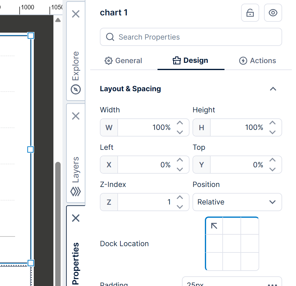 Position properties are relative to the cell 