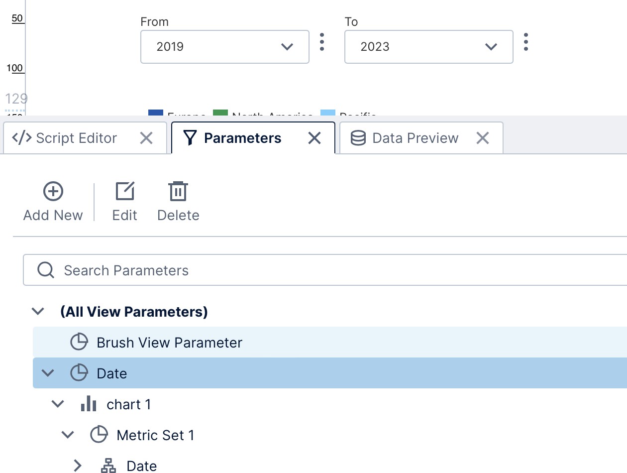 Parameters window