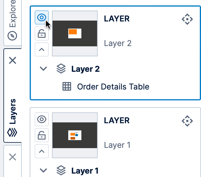 Click the eye icon to show or hide a layer