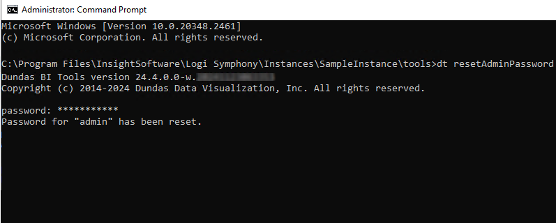 Command line tool to reset admin password