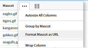 select to format an image a table column