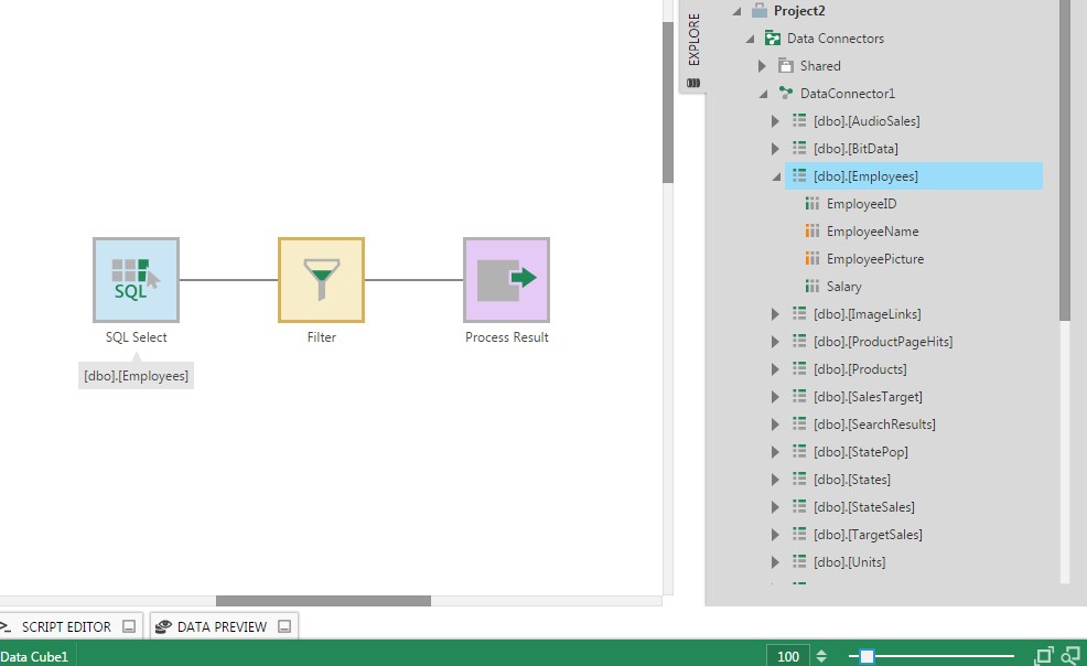 Add a filter transform to data cube