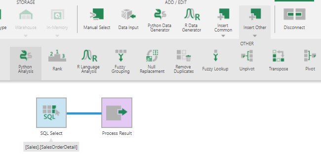 Select connection link and insert the transform