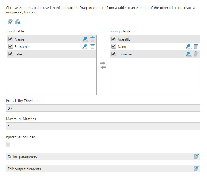 Fuzzy Lookup transform configuration