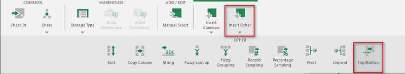 Adding from the toolbar