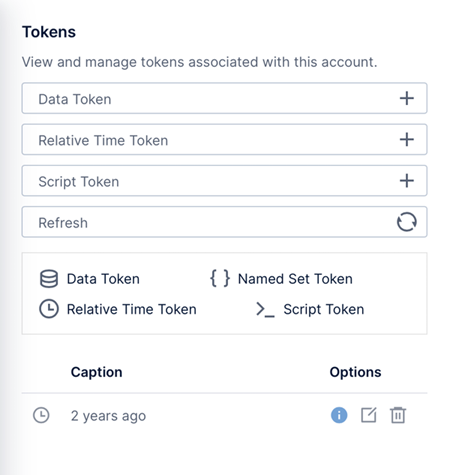 Manage tokens