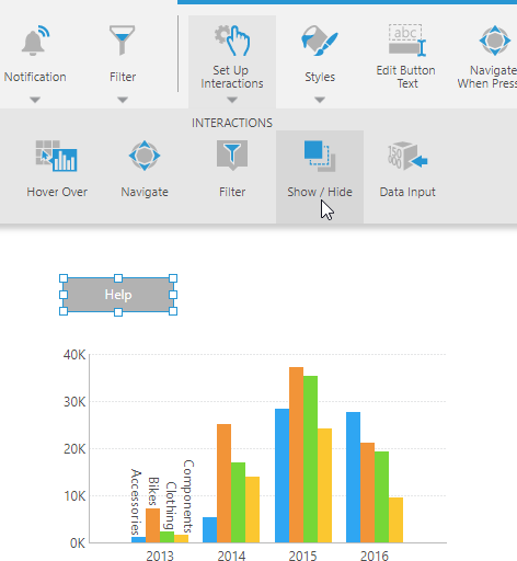 Set up show / hide interaction