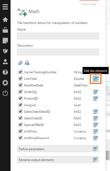 Edit a column if you want to apply a Math function