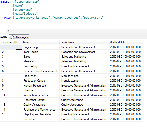 Lookup table example