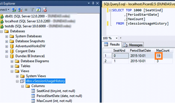 view the logon sesion history from a database view