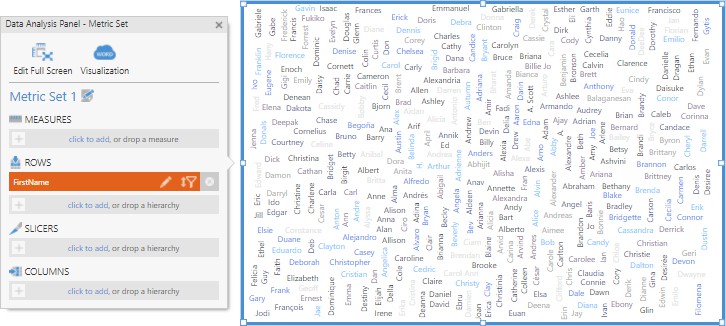 Drag the FirstName dimension