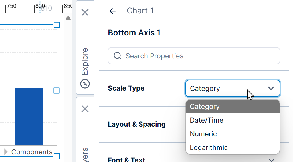 Scale Type property for a chart axis