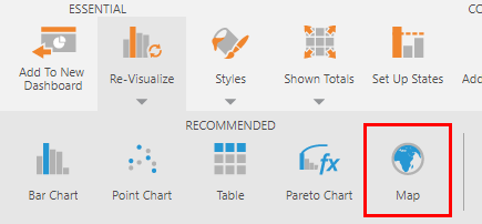 Re-visualizing a metric set to a map