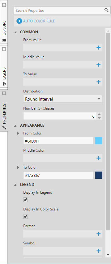 Symbol color rule properties