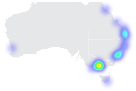 Zooming into an area of the heat map