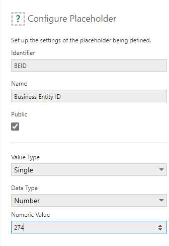Define the placeholder