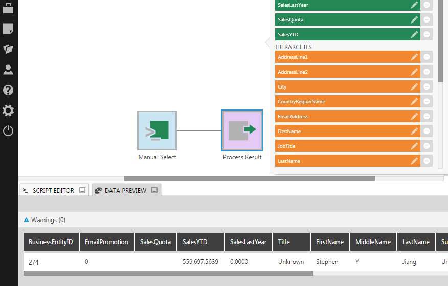 Data Preview shows filtered results