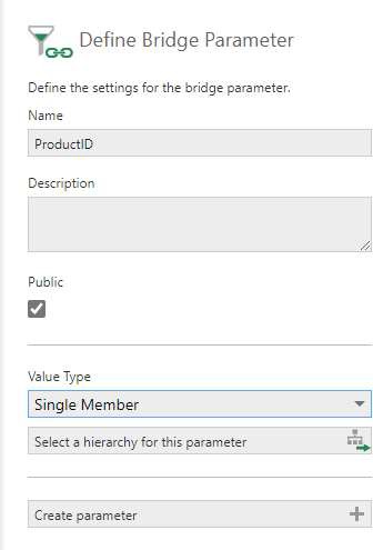 Define Bridge Parameter dialog
