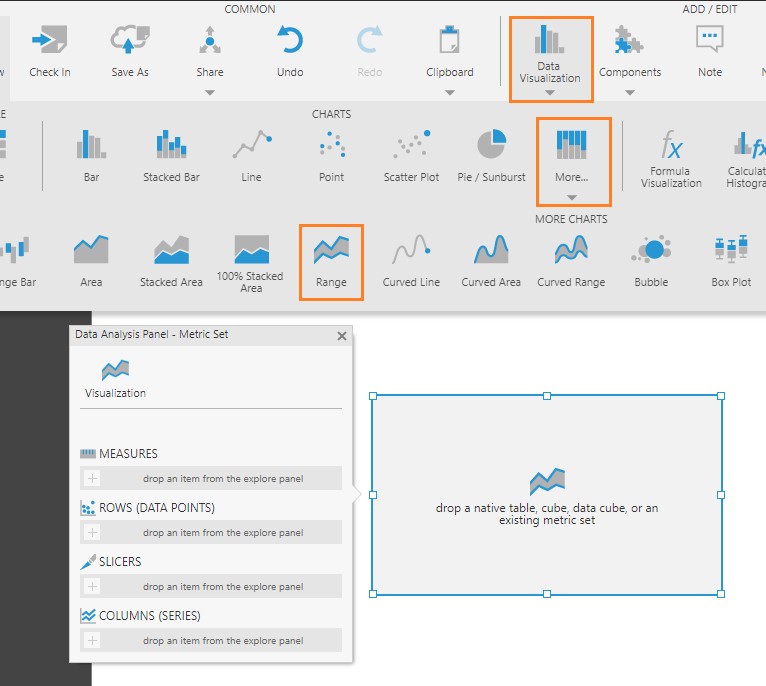 Add a range  char t to the canvas