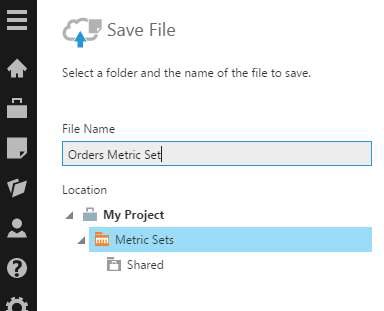 Enter a name for the promoted metric set