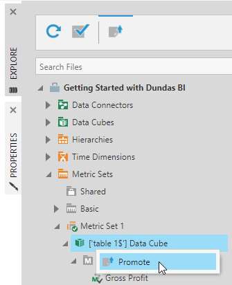 Promote the data cube