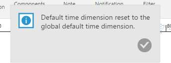 Default time dimension was reset to the ob default