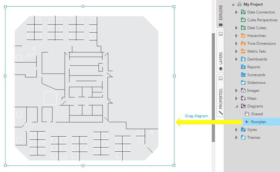 Drag diagram to dashboard canvas 