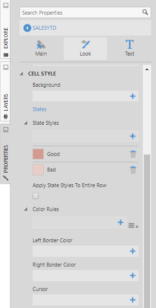  State styles for Sales YTD 
