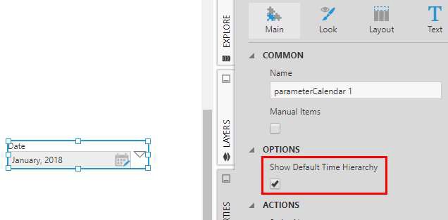 Properties of a calendar filter