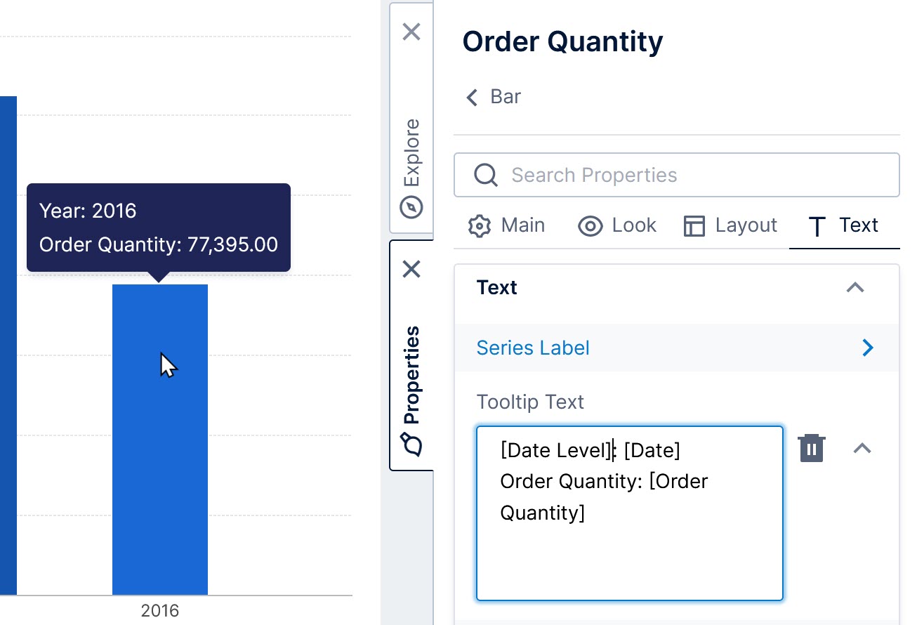 Tooltip displays the hierarchy level 