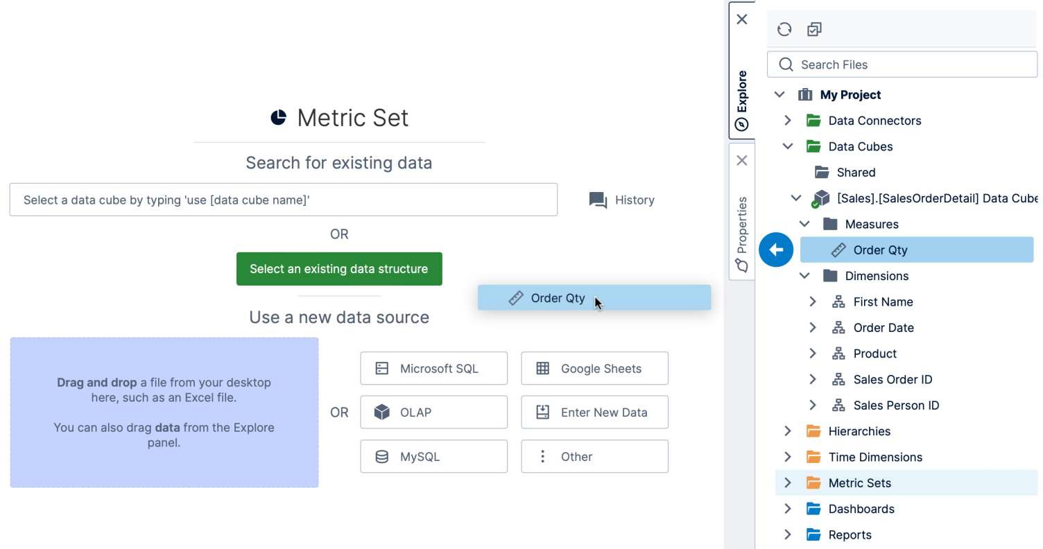 Drag measure to canvas