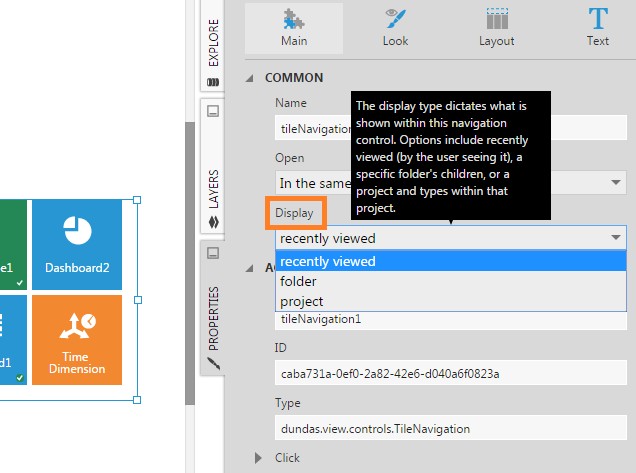  Display proper ty options