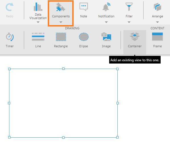 Add an empty view container 