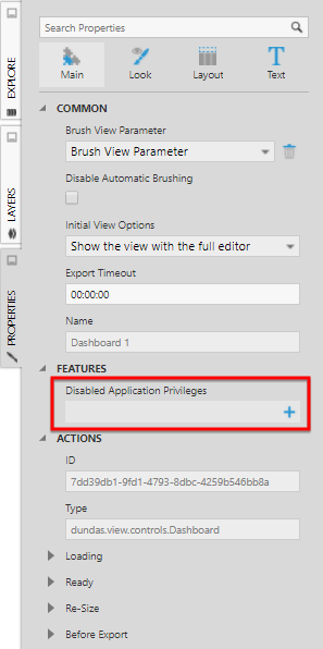 Disabled Application Privileges on the dashboard